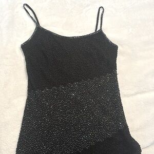 Adriana Pappel Evening, Size 8, Black Dress sequin and beads.